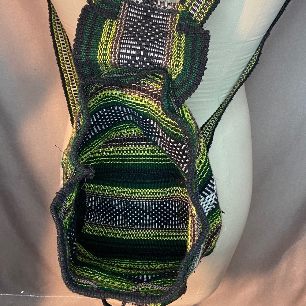 Backpack Woven Multicolor Boho Bag Hippie Drawstring - Picture 4 of 10